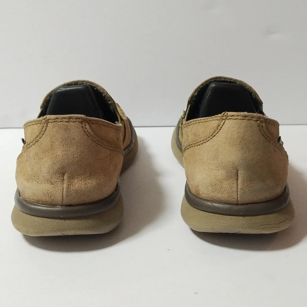 Patagonia Maui Air Marsh Green Suede Perforated Slip-on Loafers Moccasins
